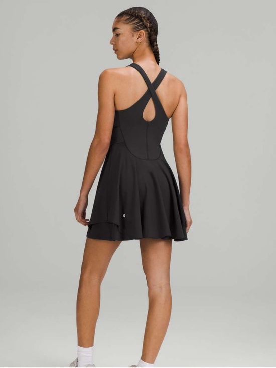 lululemon athletica Dresses & Skirts - Lululemon Court Crush Dress Black Racerback Tennis/Golf Women's Size 4